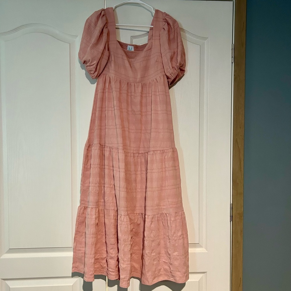 Mint Julep boutique pink babydoll maxi size small